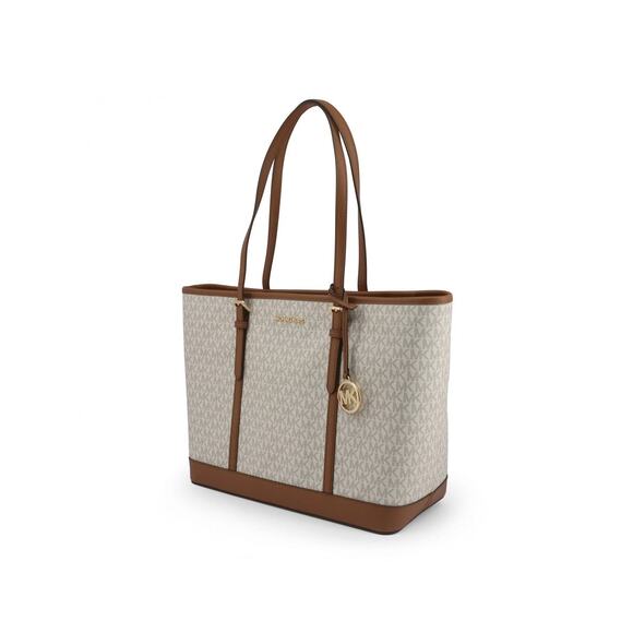 NWT Michael Kors Jet Set Travel Large Shoulder Tote Bag Vanilla One Size - Picture 2 of 5